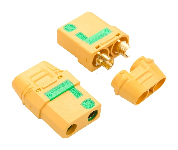 Gelber Amass XT90-S Anti-Blitz-Stecker mit grüner Kennzeichnung